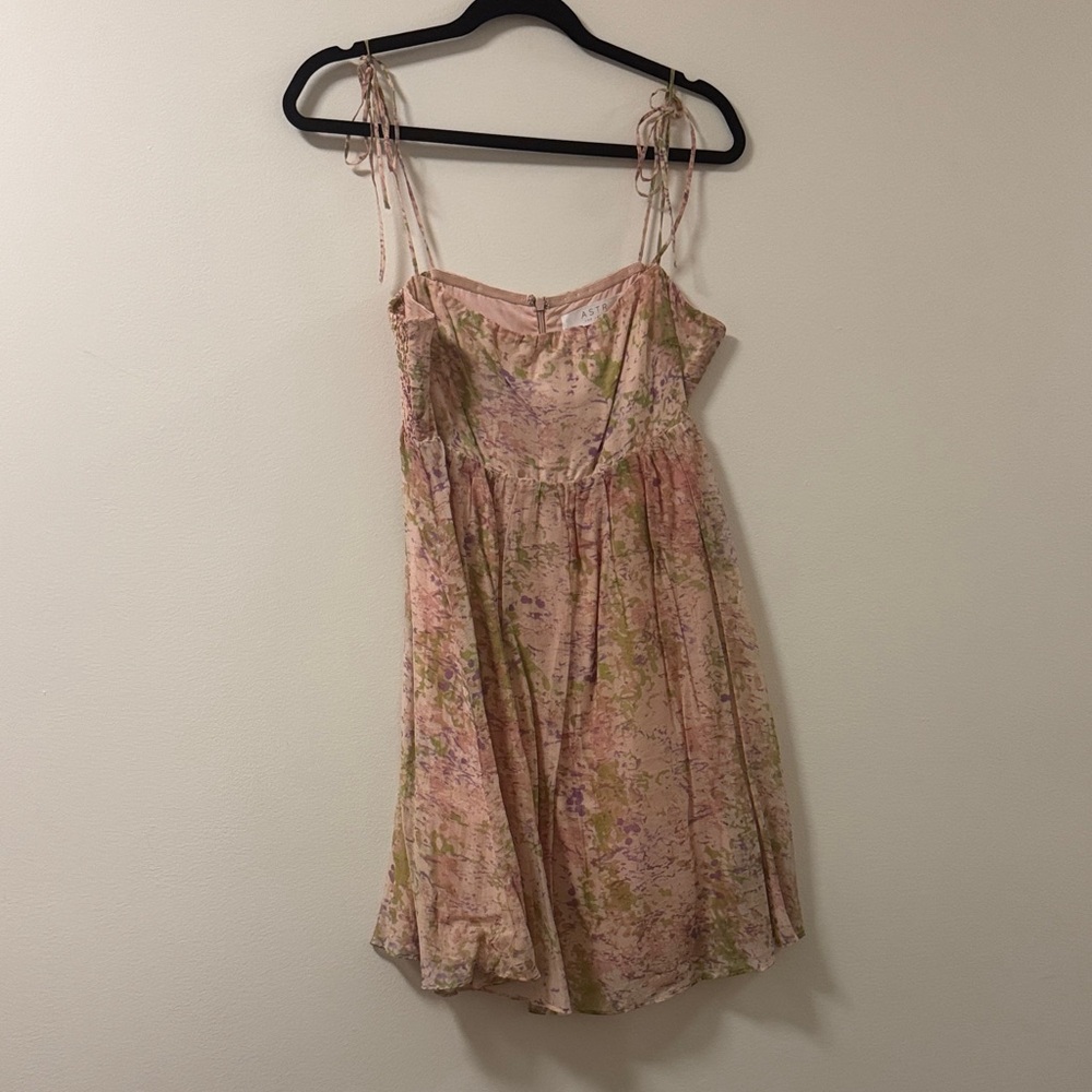 Astr Pink and Floral Spaghetti Strap Dress